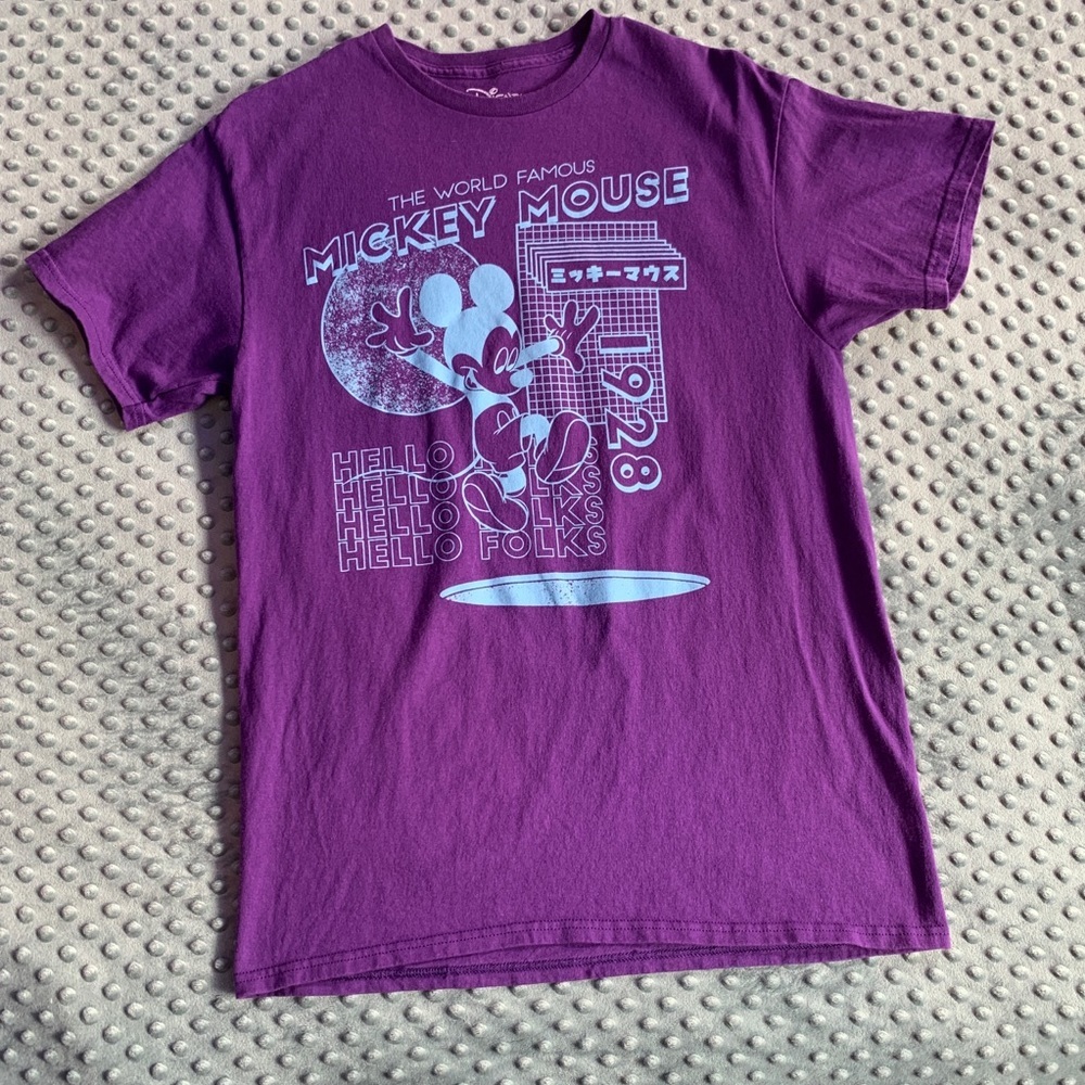 Disney Mickey Mouse Purple Short Sleeve T-Shirt